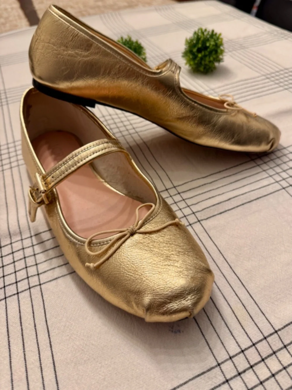 J. Crew Gold Metallic Mary Jane Ballet Flats - Size 9.5 I Excellent condition